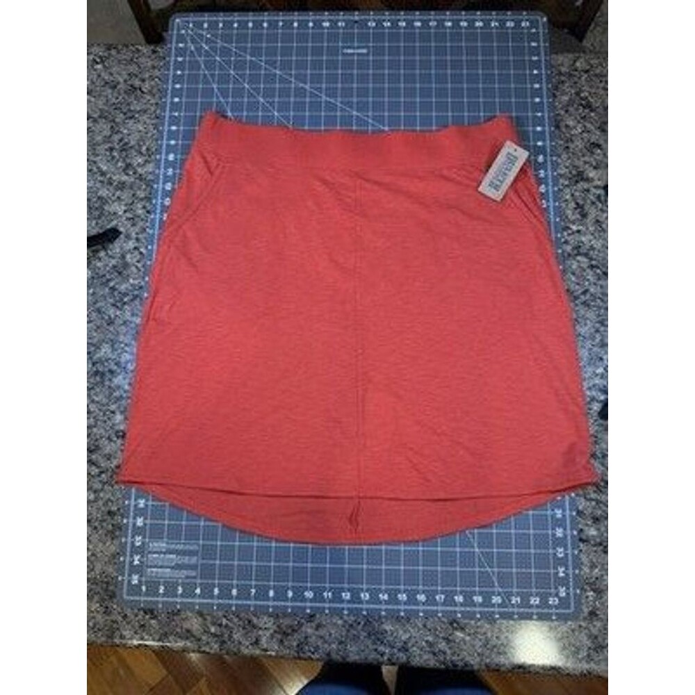 Duluth Trading Women's XL To 'n' Flow Jersey Skirt  Orange Red NWT Stretch